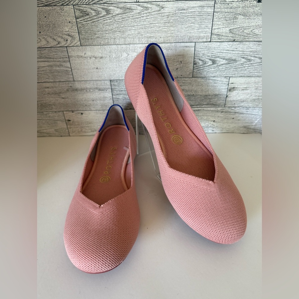 ROTHY’S THE FLAT ROUND TOE‎ BALLET FLATS SHOES CORAL SOFT LIGHT PINK SIZE 10w